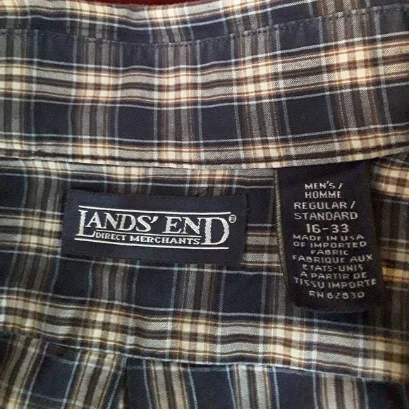 Lands' End Men's Plaid Dress Shirt - Size 16-33 - Picture 5 of 7
